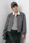 Bomber de paño gris - comprar online