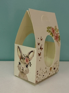 5 caja para Huevos de Pascuas Coneja y flores 15x6x9cm