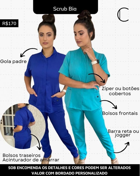 SCRUB BIA + BORDADO PERSONALIZADO