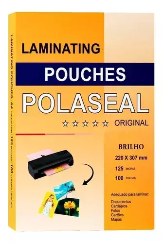FILME PLASTIFICAÇÃO POLIESTER POLASEAL 125 MICRAS X 220MM X 307MM
