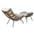 Poltrona Costela e Puff Costela em Linho Bege - comprar online
