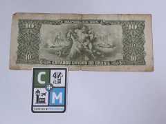 Um 1 Centavo Do Cruzeiro Novo (Carimbo em 10 Cruzeiros) "Getúlio Vargas" Cédula Dinheiro Nota 1966-1967 - comprar online