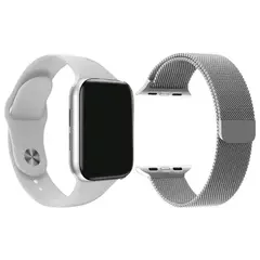 Relógio Smartwatch W8 44MM Faz e Recebe Chamadas Sensores Cardíacos Acompanha 2 Pulseira