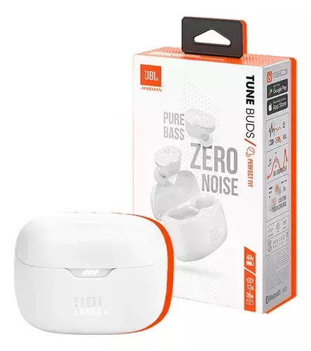 Fone de Ouvido JBL Sem Fio, Tune Buds, Bluetooth 5.3, À Prova D'água - Branco