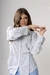 Camisa Nilce - Off white + Azul Celeste