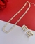 COLAR FOLHAS DUPLAS LUXO BANHADO A PRATA (GANHE O BRINCO) - comprar online