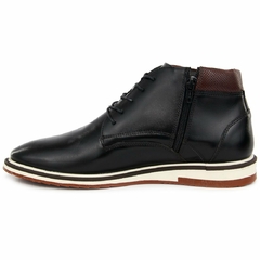 Oxford Cano Alto Esporte Fino Polo City Alpha Em Couro Nobre Preto