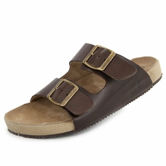 Sandália Birken Polo City Em Couro Café - comprar online