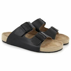 Sandália Birken Polo City Em Couro Preta - comprar online