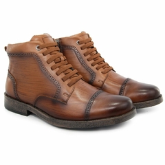 Imagem do Bota Urbana Casual Boxer Couro Legítimo Whisky