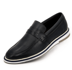 Oxford Esporte Fino Polo City Alpha Em Couro Nobre Marinho - Tribo Star