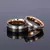 ALIANÇA DE TUNGSTÊNIO 6MM RETA PRETO E PRATA FOSCO COM SULCO ROSE