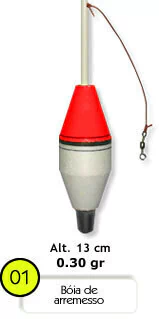 BÓIA DE ARREMESSO N 1 - 30g - Boias Barao