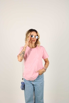 T-shirt algodão - Rosa claro