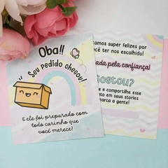 cartão de agradecimento - Pacotinho de Amor