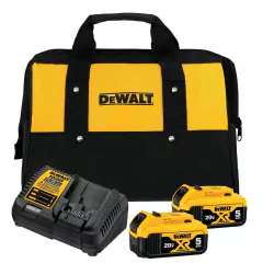 KIT CARGADOR + 2 BATERÍAS 20V MÁX+ BOLSA DEWALT DCB205-2CK