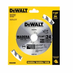 DISCO SIERRA 7 1/4'' X 24T DEWALT DWA03080 - comprar en línea