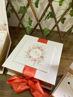 Caixa Aplique Terracota com Kraft - 15x15x5