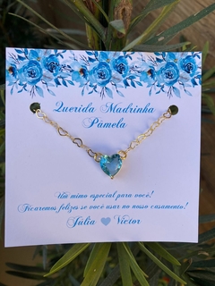 Pulseira Zircônia Azul Serenity Coração Folheada na internet
