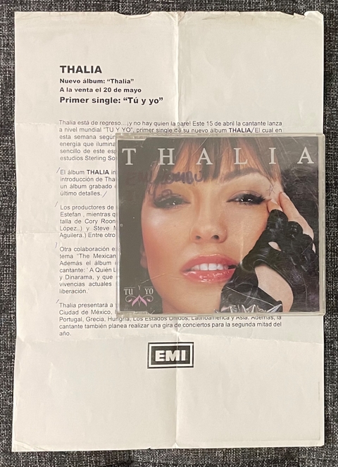 THALÍA ✨ Tu Y Yo ✨ CD SINGLE PROMOCIONAL + CARTA DE PRENSA OFICIAL