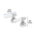Juego de 2 manerales ABS/metal tipo cono para lavabo, Foset - comprar en línea