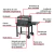 Asador de carbón de 24" con tapa, negro, FIERO en internet