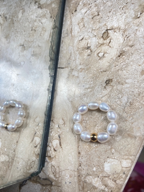 Anel mini pérolas