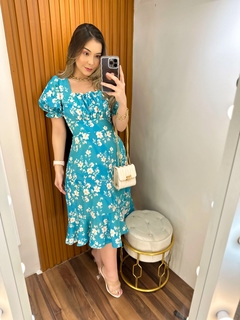 Vestido Tatiane Verde Floral