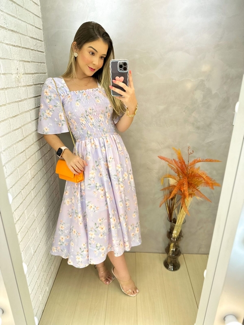 Vestido Taty lilás Floral