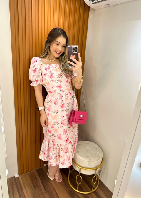 Vestido Maiara Rosa Bebê Floral