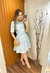 Vestido Paula - ( Azul floral )