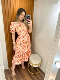 Vestido Maiara Laranja Floral