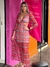 Vestido Longo Tule Xadrez