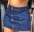 Saia Jeans sem lycra Preta Pink