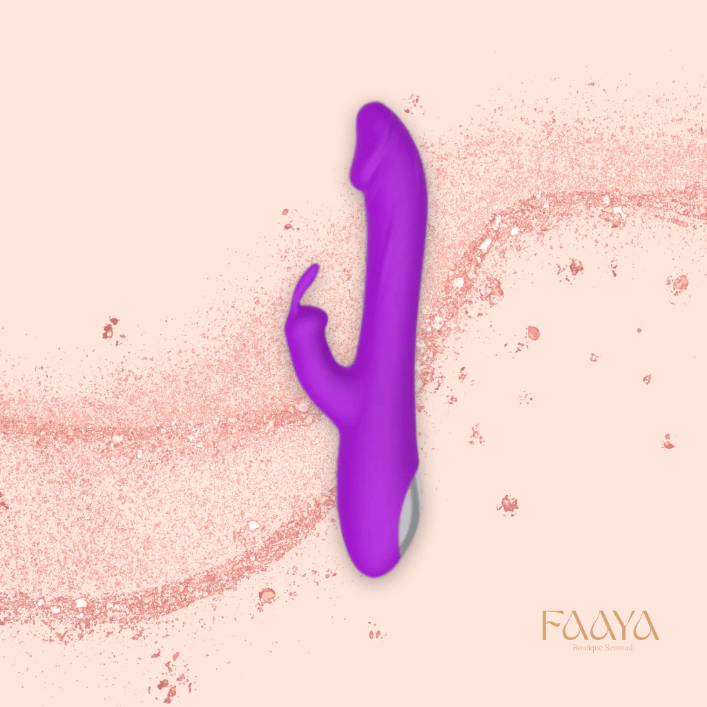 Vibrador Rabbit Wand Rotativo Puro Luxo Roxo Recarregável
