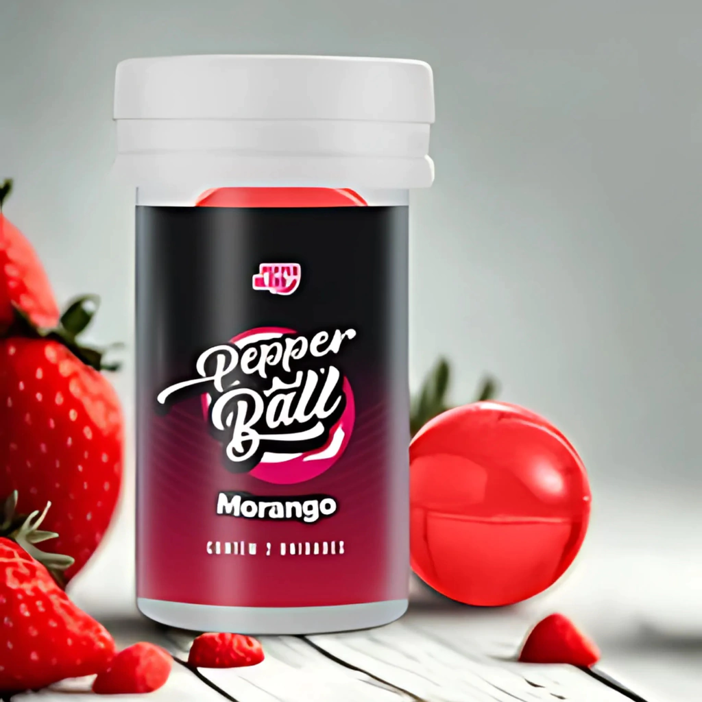 Pepper Ball Comestível com Sabor Morango – 2 Cápsulas