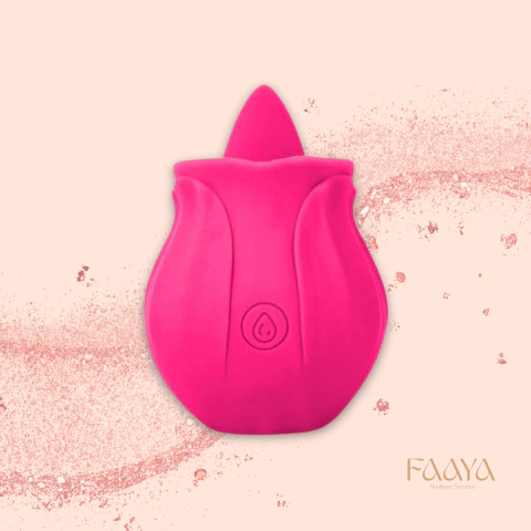 Rosa Estimuladora de Clitóris com Língua – Recarregável USB