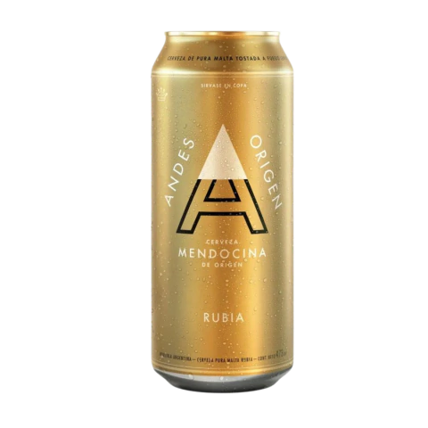 Cerveza Andes Origen Rubia lata x 473cc.