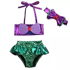 Traje de baño bikini sirenita 3 pzs