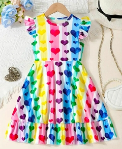 Vestido corazones de colores