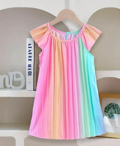 Vestido plisado de colores