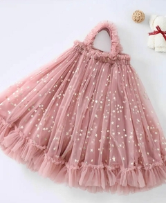 Vestido rosa con tul y estrellas