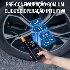 Bomba De Ar Recarregável Portatil, Inflator Pneu Sem Fiode de Alta Precisão - LTM Ecommerce