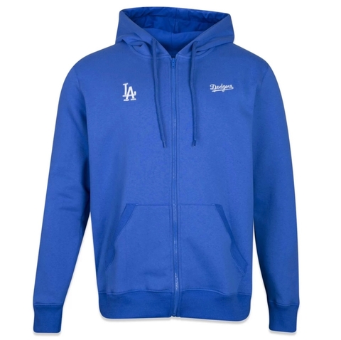 MOLETOM NEW ERA CANGURU ABERTO LOS ANGELES DODGERS AZUL