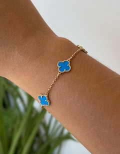 Pulseira trevo azul