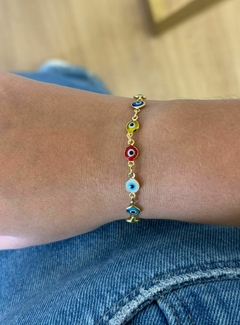 Pulseira olho grego colorida