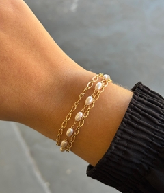 Pulseira tripla pérola