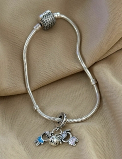 pulseira da vida para berloques com pingentes menino e menina