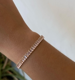 Pulseira Riviera baguete rosa