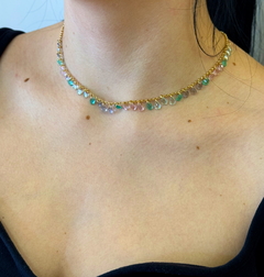 Chocker pedras zircônias coloridas
